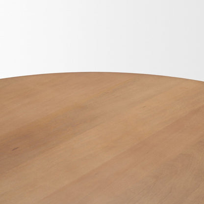 Jovan48" Solid Light Brown Mango Wood Round Dining Table
