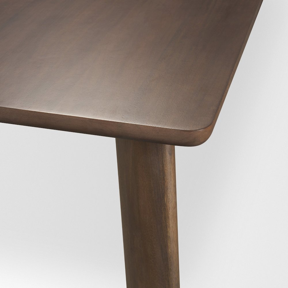 Jonan Solid Dark Brown Mango Wood Rectangular Dining Table