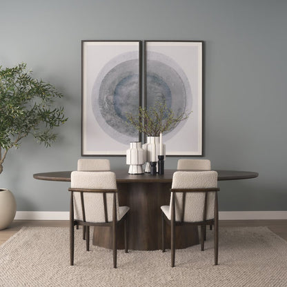 Jovan94" Solid Dark Brown Mango Wood Oval Dining Table