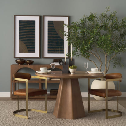 Jovan48" Solid Light Brown Mango Wood Round Dining Table