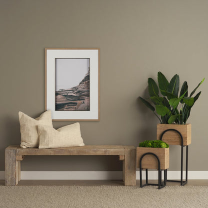 Whitewash Reclaimed Wood Bench