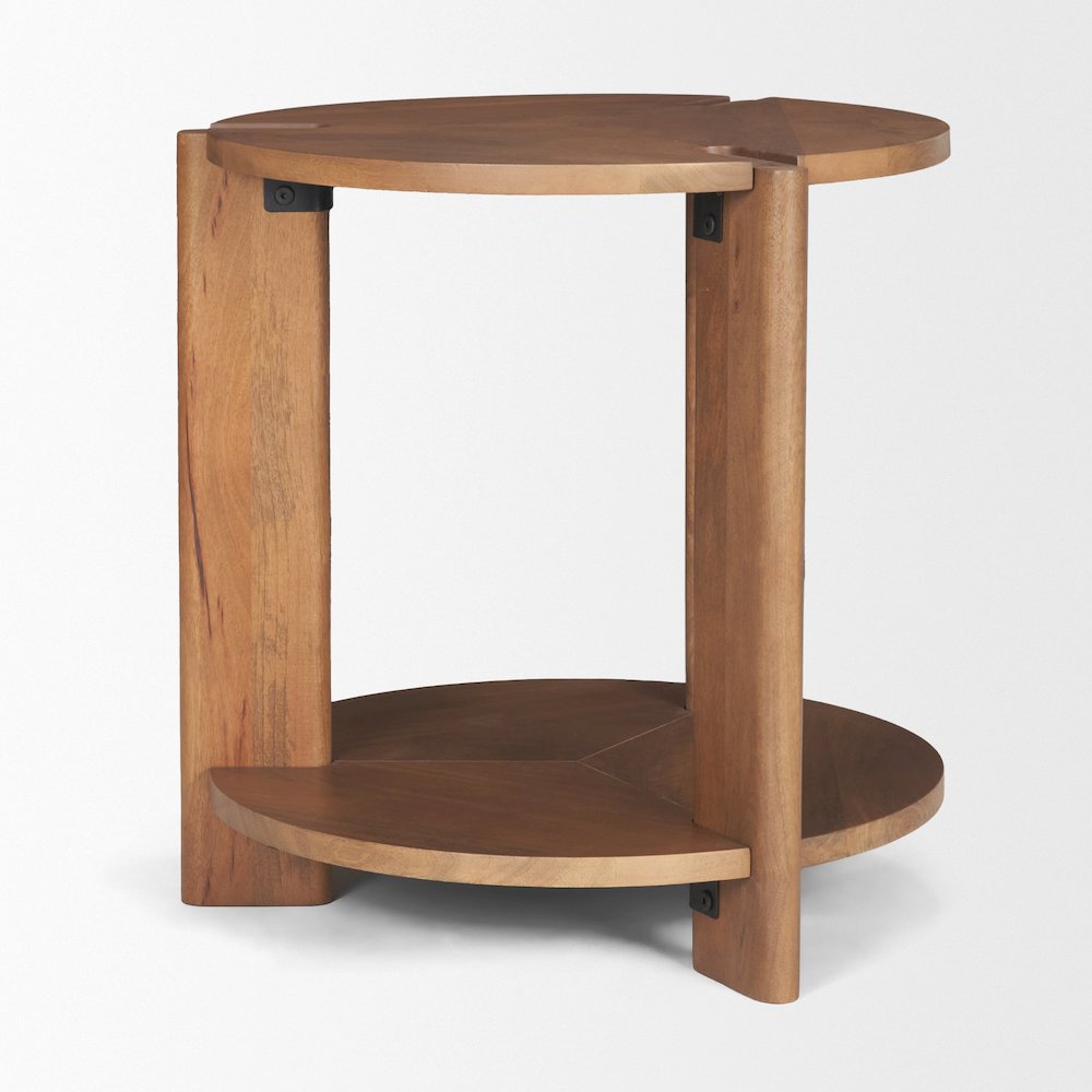 Hisako Mid Brown Open Round Accent Table