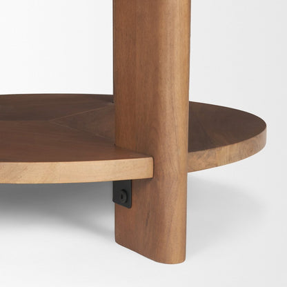 Hisako Mid Brown Open Round Accent Table