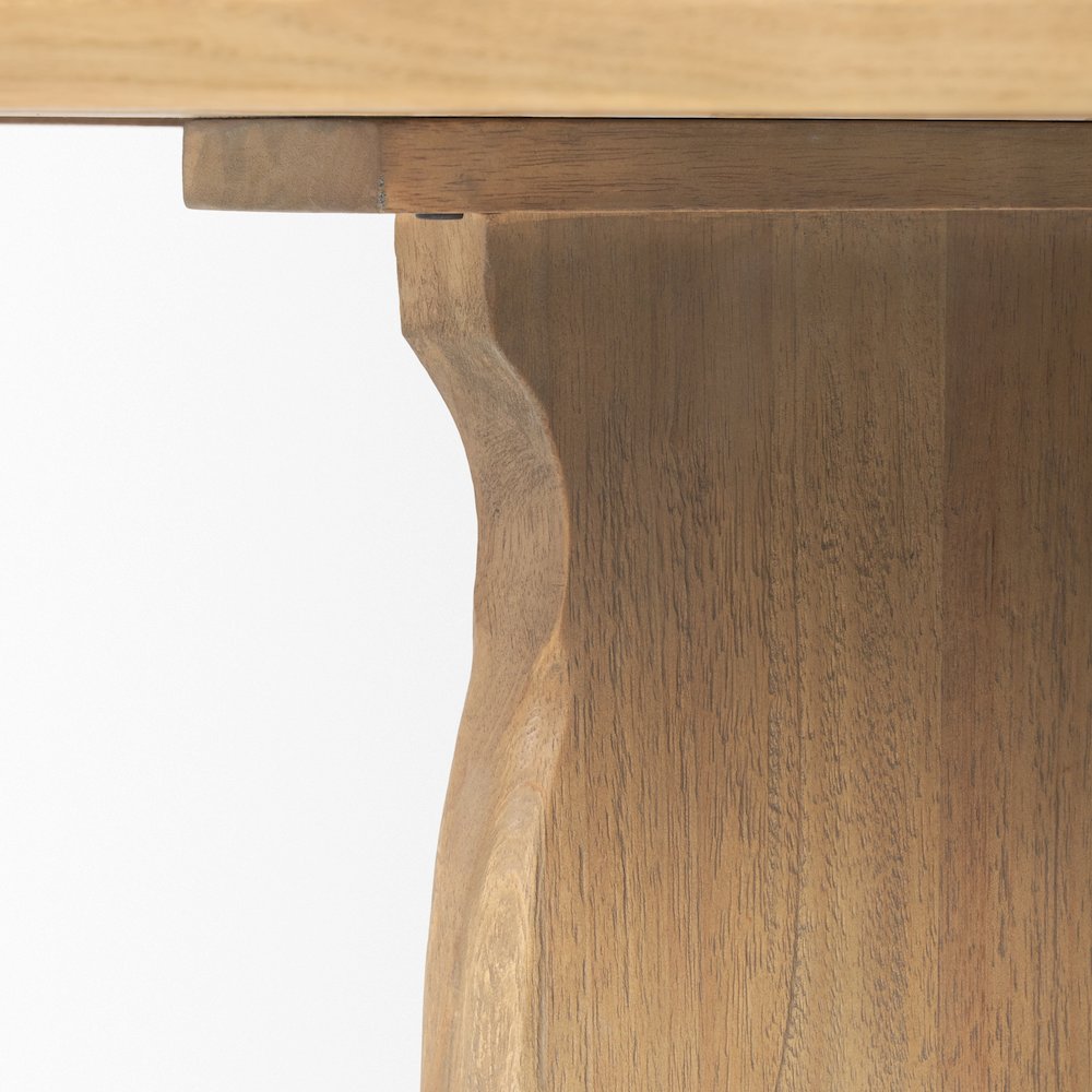 SonomBrown Solid Rubber Wood Round Oak Tabletop Dining Table