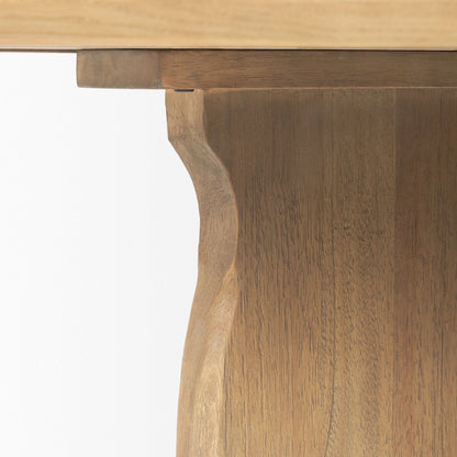 SonomBrown Solid Rubber Wood Round Oak Tabletop Dining Table