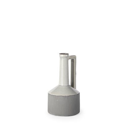 Burton 10.2H Small Two Tone Gray Ceramic Jug Vase