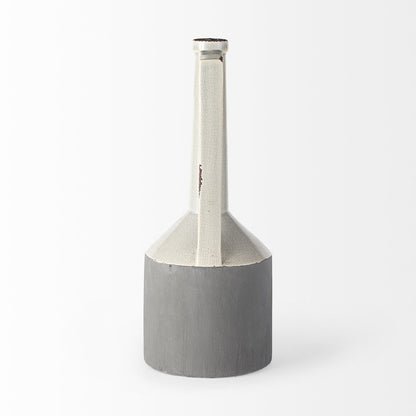 Burton 16.7H Large Two Tone Gray Ceramic Jug Vase
