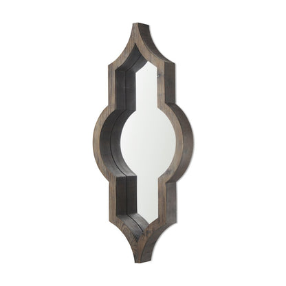 Tamanar 15x34 Brown Wood Frame Mirror