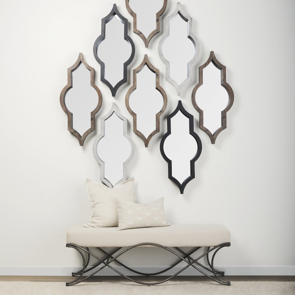 Tamanar 15x34 Brown Wood Frame Mirror