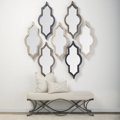 Tamanar 15x34 Brown Wood Frame Mirror
