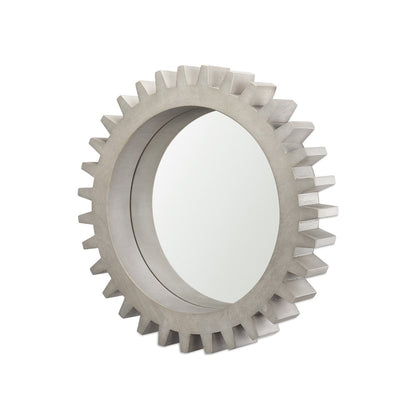 Sundance Cog 26" Round Grey Wood Frame Mirror