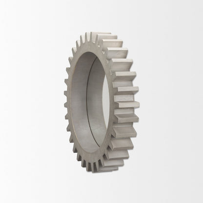 Sundance Cog 26" Round Grey Wood Frame Mirror