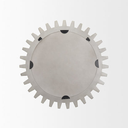 Sundance Cog 26" Round Grey Wood Frame Mirror