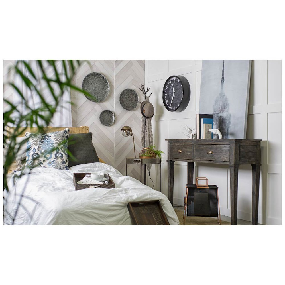 Set Of 3 Decorative Black/Grey Metal Plates