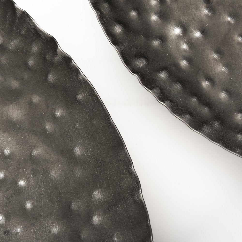 Set Of 3 Decorative Black/Grey Metal Plates