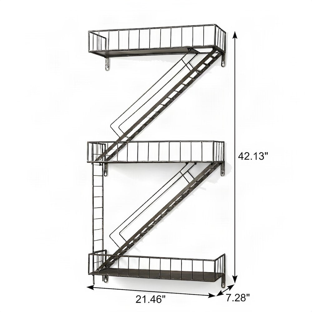 Starlight Canyon Home Industrial Metal Wall Shelf