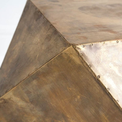 Exagon26" x 18.5" Hexagonal Brass Plated Hexagonal End/Side Table