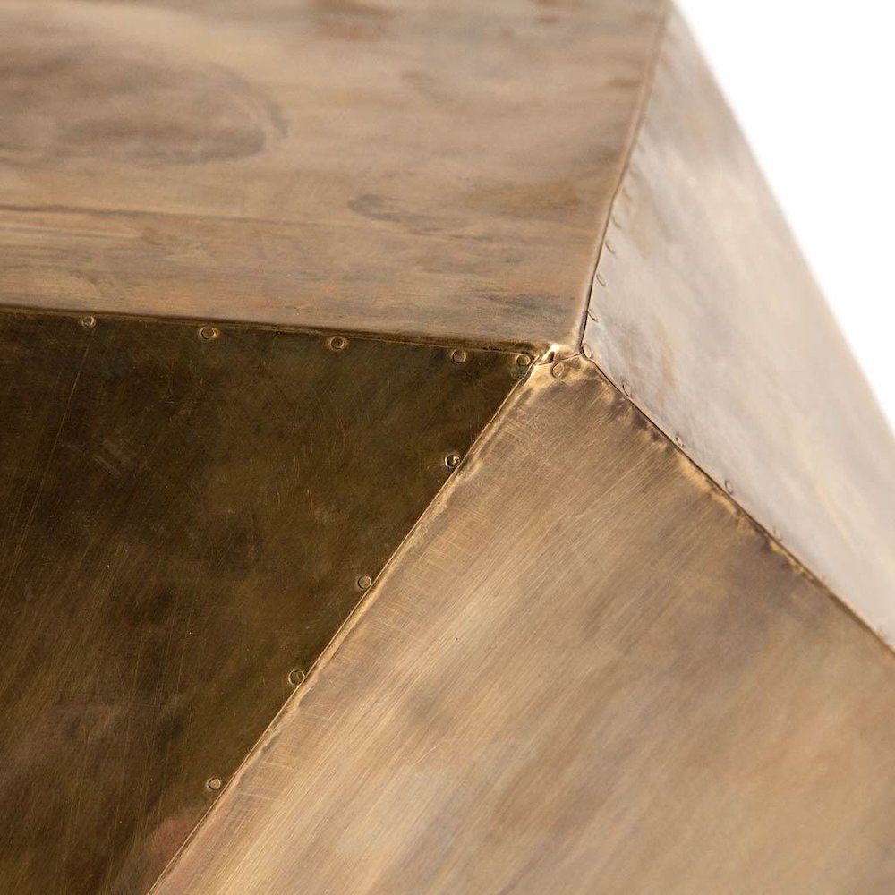 Exagon26" x 18.5" Hexagonal Brass Plated Hexagonal End/Side Table