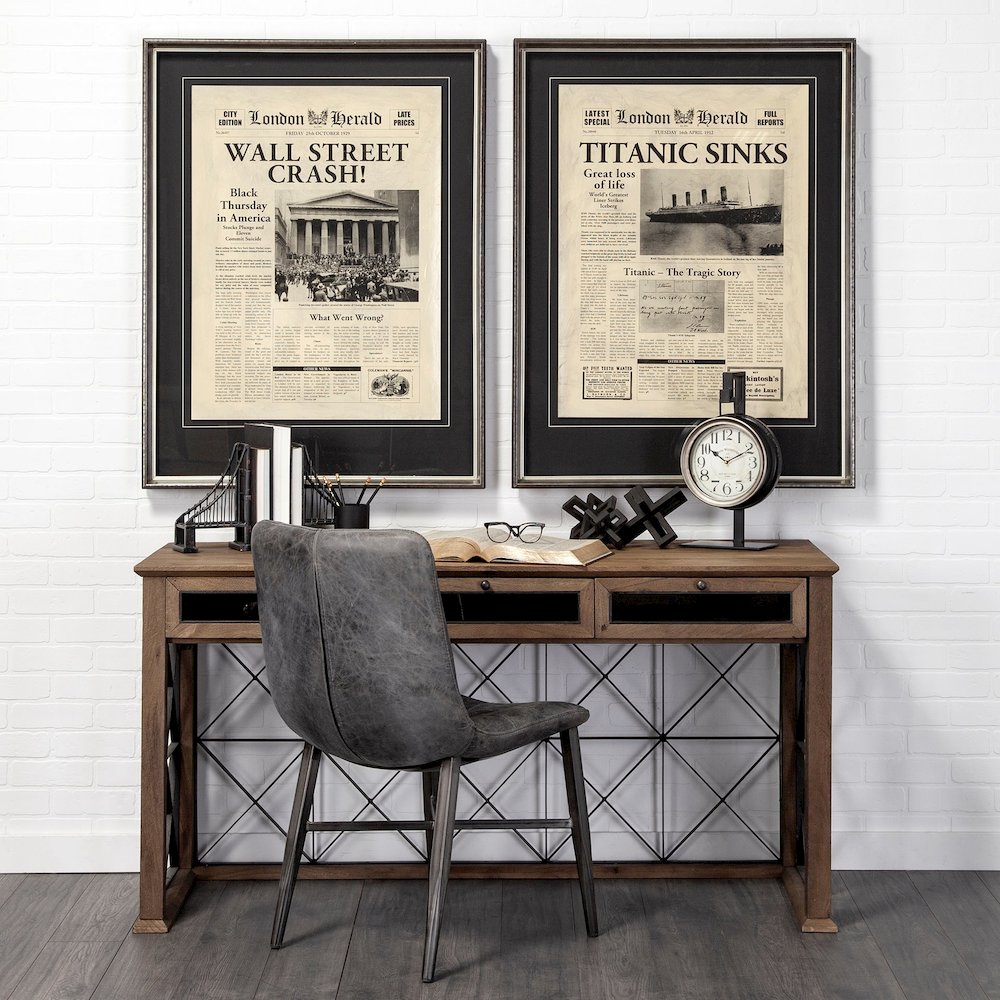 Set Of 2 19L X 4W Brown Wrought Iron Bridge Bookends