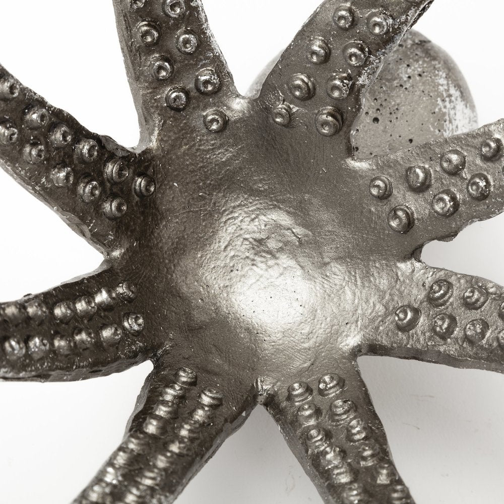 Strafford Small 10L x 9W Silver Resin Octopus