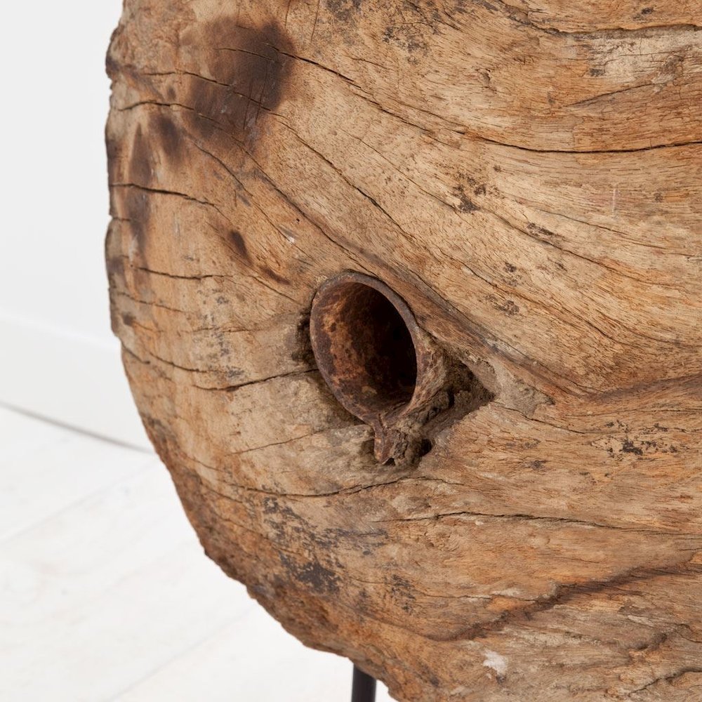 Incana 20L x 4W Natural Brown Reclaimed Wood Wheel Object