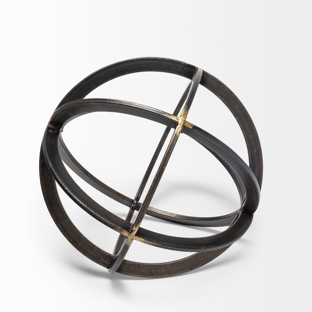 Galenna (Medium) 9L x 9W Black Metal Circular Decorative Orb
