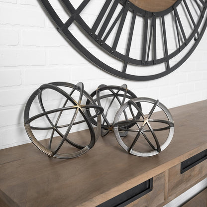 Galenna I(Large) 10L x 10W Black Metal Circular Decorative Orb