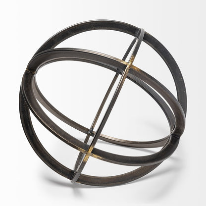 Galenna I(Large) 10L x 10W Black Metal Circular Decorative Orb