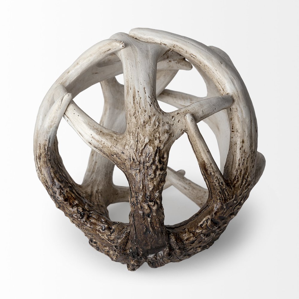 Ramus (Small) 5L x 5W Brown Antler Shaped Decorative Resin Orb Ball