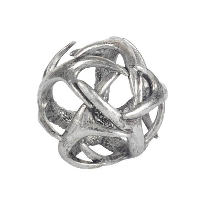 Ramus I(Small) 5L x 5W Silver Antler Shaped Decorative Orb Ball