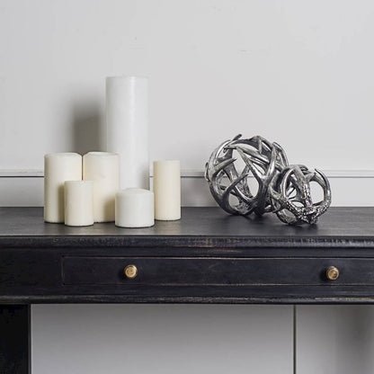 Ramus I(Small) 5L x 5W Silver Antler Shaped Decorative Orb Ball