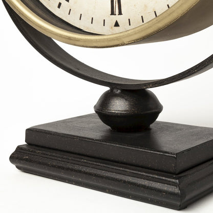 Houston Gold Metal Half Moon Base Table Clock