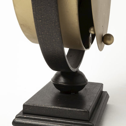 Houston Gold Metal Half Moon Base Table Clock