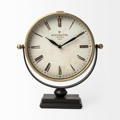 Houston Gold Metal Half Moon Base Table Clock