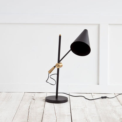 Fragon II(26"H) Black/Gold Metal Adjustable Cone Shade Table Lamp