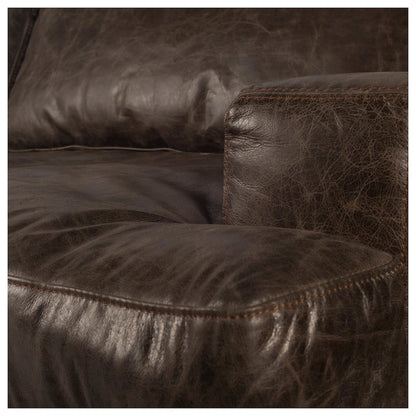 Colburne 96" Brown Leather Three Seater Sofa