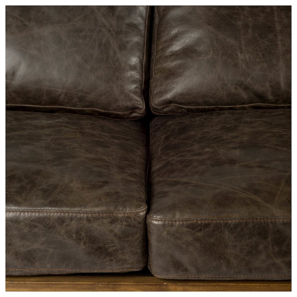 Colburne 96" Brown Leather Three Seater Sofa