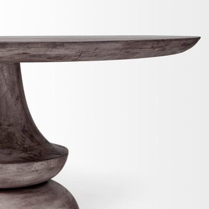 Crossman 60" Round Dark Brown/Gray Solid Wood Table Top & Base Dining Table