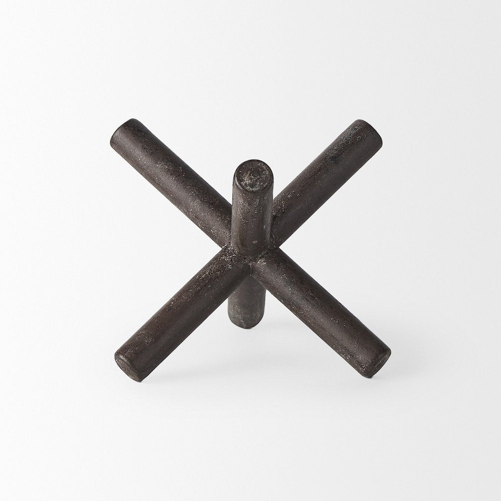 Astericks I(Small) 6L x 6W Brown Metal Decor Object