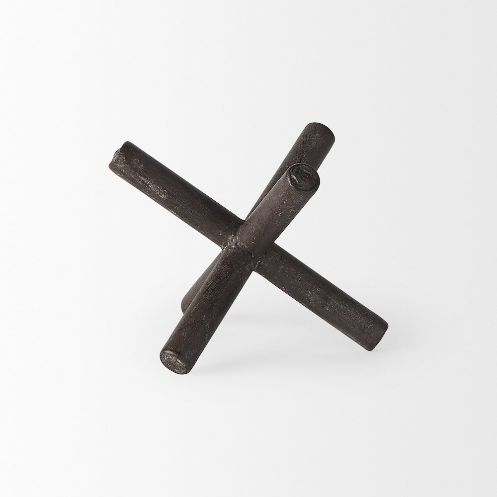 Astericks I(Small) 6L x 6W Brown Metal Decor Object