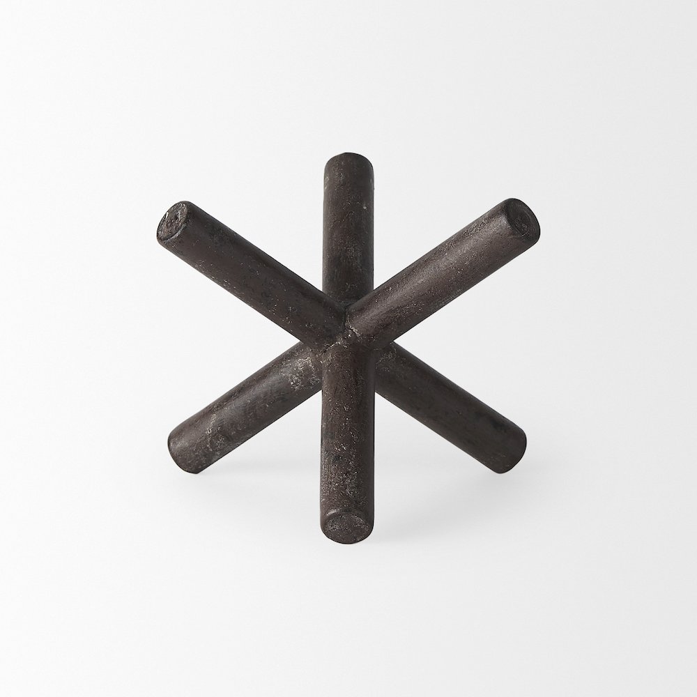 Astericks I(Small) 6L x 6W Brown Metal Decor Object