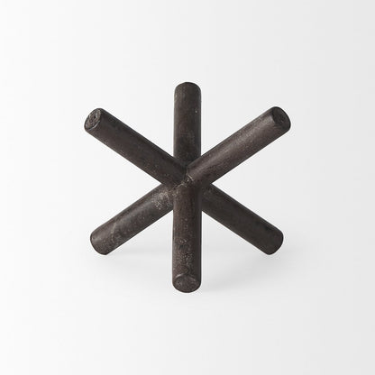 Astericks I(Small) 6L x 6W Brown Metal Decor Object