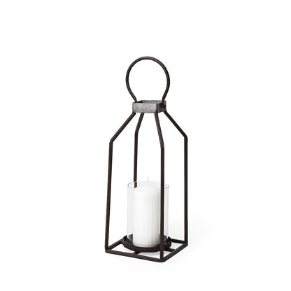 Kingston Small Rustic Metal Framed Table Candle Holder