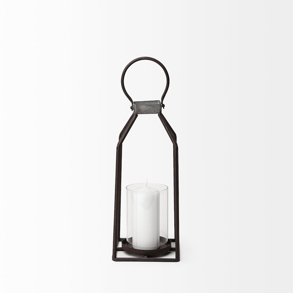 Kingston Small Rustic Metal Framed Table Candle Holder