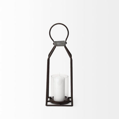 Kingston Small Rustic Metal Framed Table Candle Holder