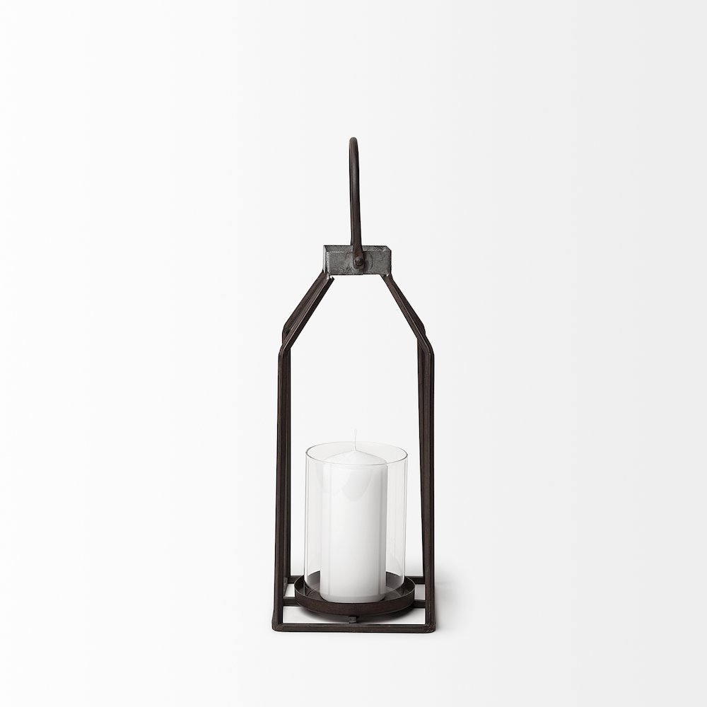 Kingston Small Rustic Metal Framed Table Candle Holder