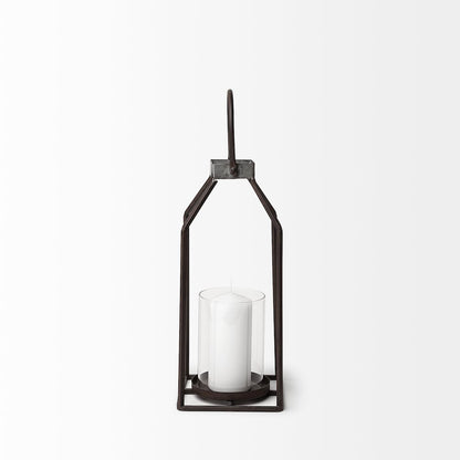 Kingston Small Rustic Metal Framed Table Candle Holder