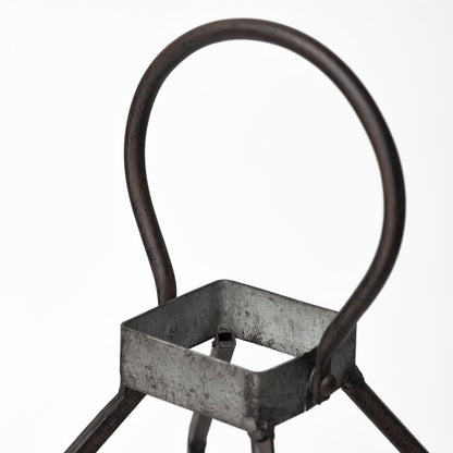 Kingston Small Rustic Metal Framed Table Candle Holder