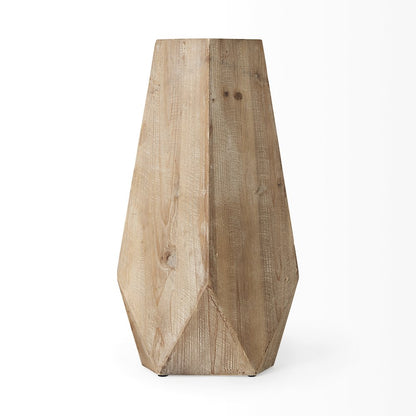 Allen Large Natural Wooden Base Oval Vase