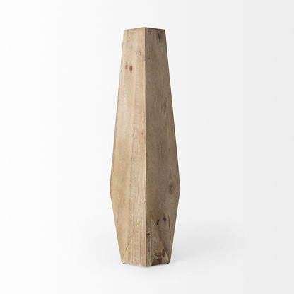 Allen Large Natural Wooden Base Oval Vase
